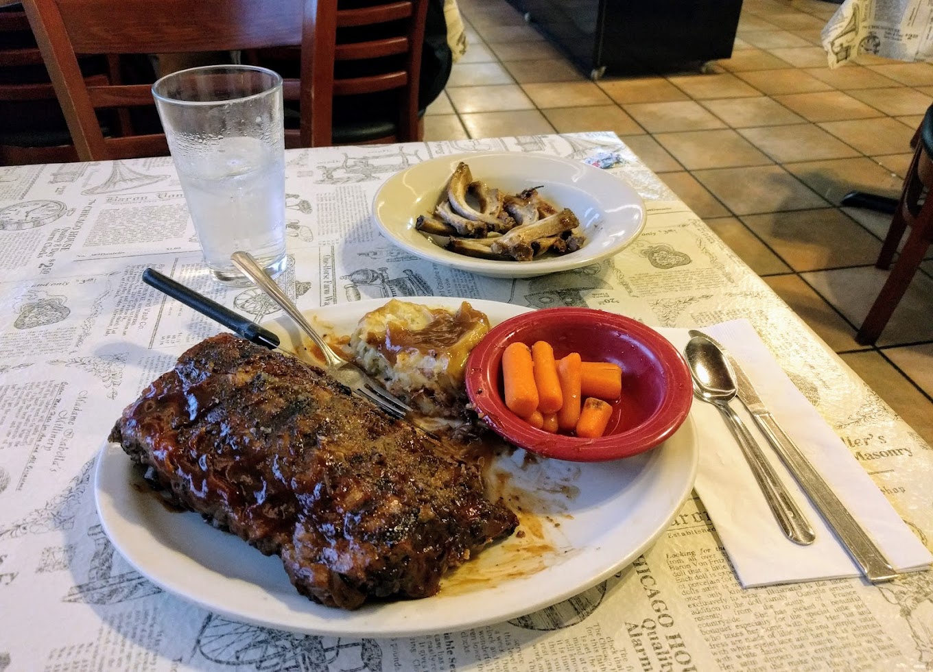 A plate of BBQ ribs