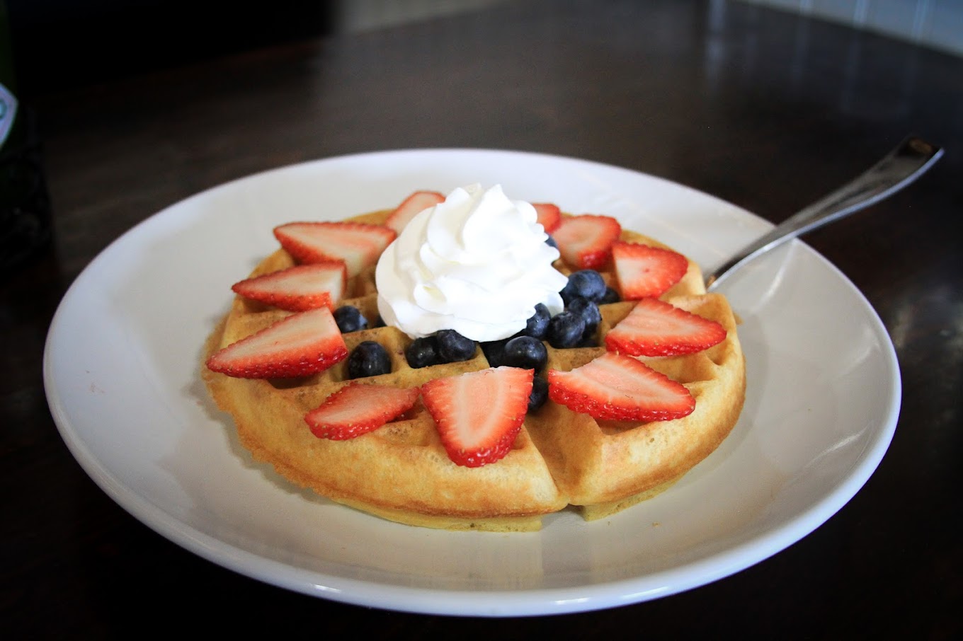 A strawberry waffle